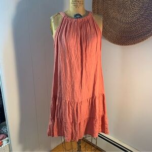 Bellambra Coral Pink Sleeveless Tiered Dress